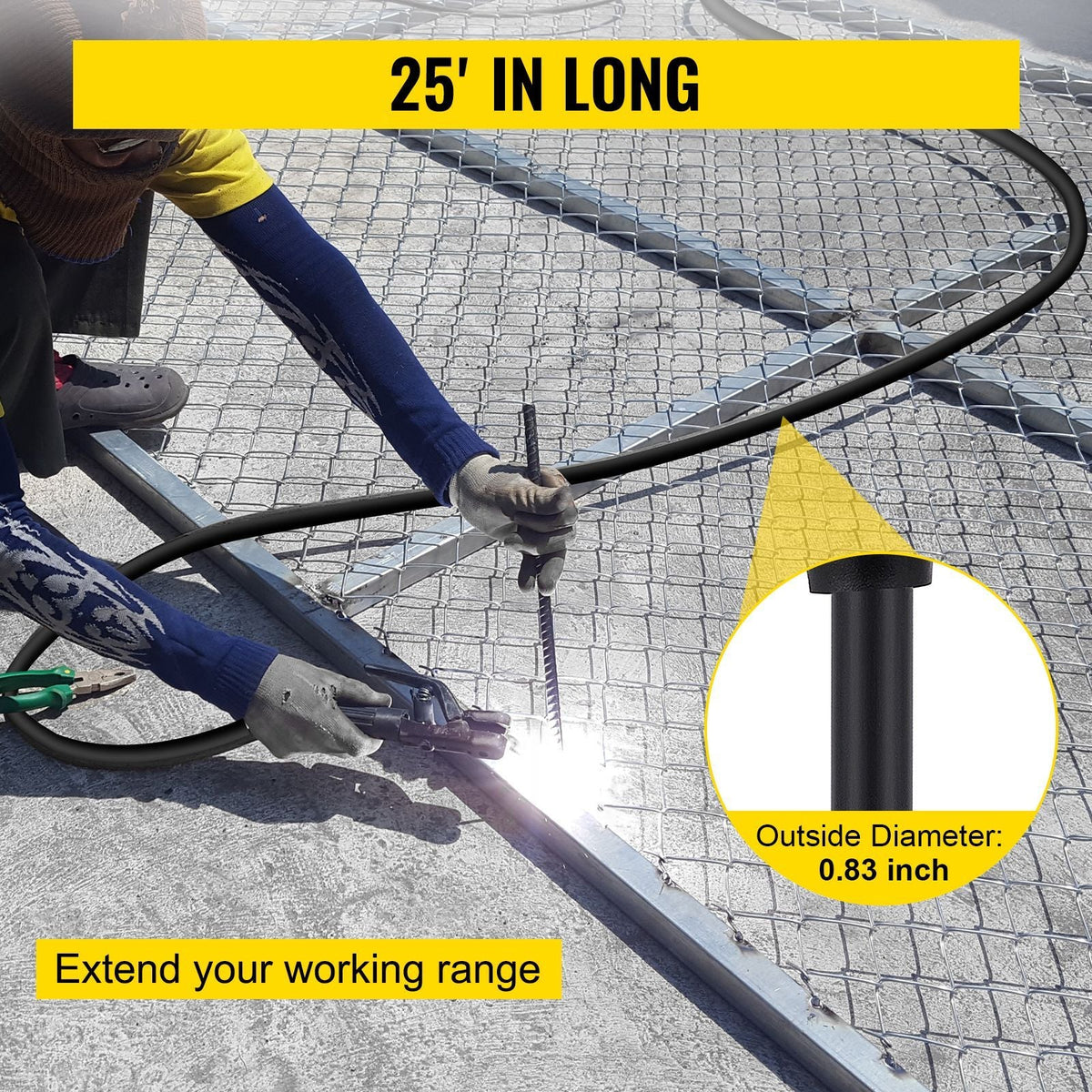 Welder Extension Cord 40Amp 25ft 250V, Welding Power Cord with NEMA 6-50 Plug 8 Gauge 3 Prong for MIG,Lincoln,Plasma,Miller,TIG