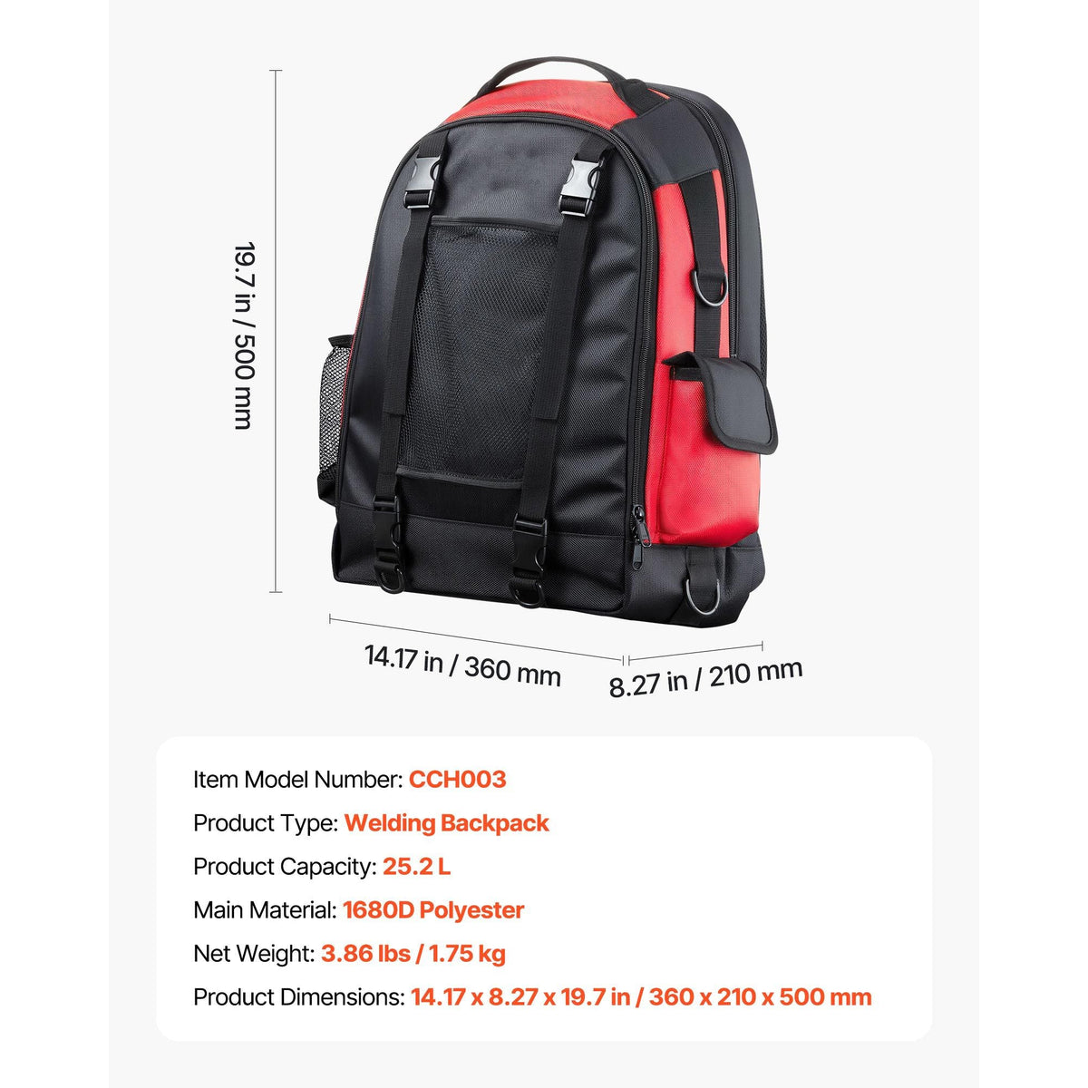 Welding Backpack, 25.2L Welder Backpack for Tools and Helmet, 1680D High-Density Polyester Extreme Gear Pack with Helmet Bag, Multi-Purpose Gear Storage Bag for Welding, Outdoor Camping, Hiking