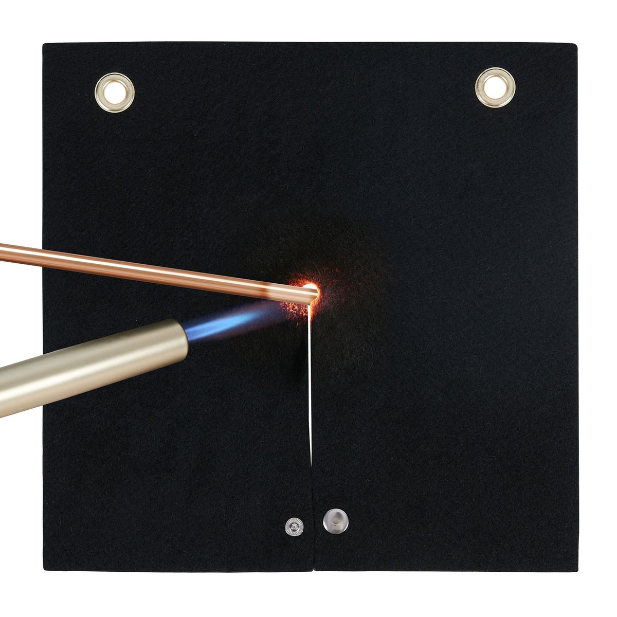 Welding Blanket, 12" x 12" Carbon Fiber Heat Shield Welding Mat, Up To 1800 F Heat Resistant, Flame Protector Pad Plumbing Hole Propane Torch, Soldering Pad with Metal Grommets for Copper Pipe