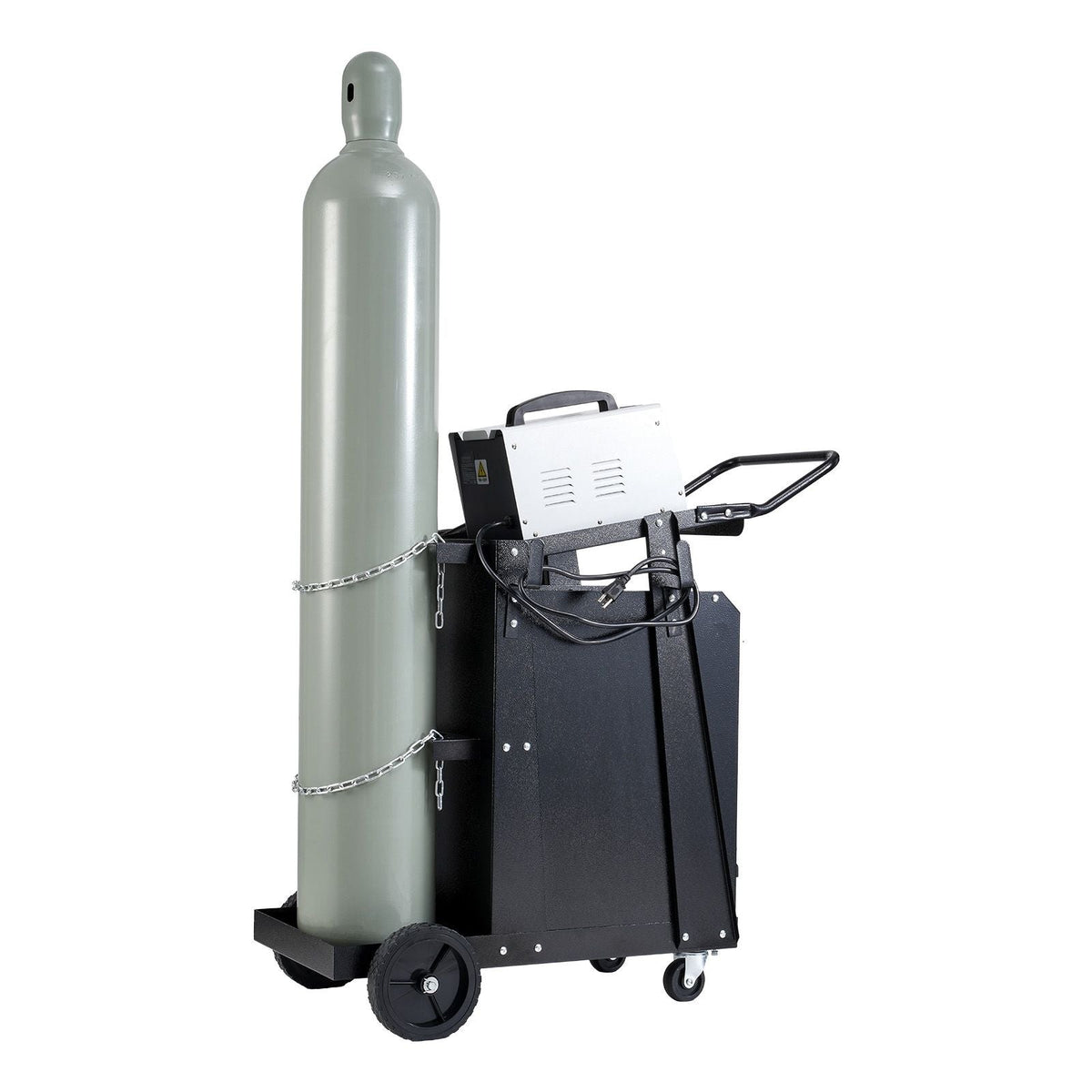 Welding Cart, 2 Drawers Welder Cart Heavy Duty with Anti-Theft Lockable Cabinet, 350LBS Static Weight Capacity, 360° Swivel Wheels, Tank Storage Safety Chains for MIG TIG Welder, Plasma Cutter