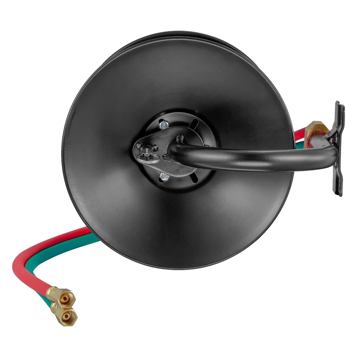 Welding Hose Reel, Hand Crank Rewind Hose Reel with 3FT Lead-in Hose and 9/16"-18 B Fittings, Ceiling/Wall Mount Heavy Duty Steel Reel for Workshops Garages (Welding Hose Not Included)