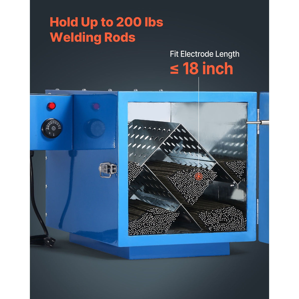 Welding Rod Oven, 200LBS Capacity Countertop Electrodes Drying Oven 1060W 120V, 104 - 392 Fahrenheit Adjustable Welding Rods Dryer for 18-inch Stick Electrode