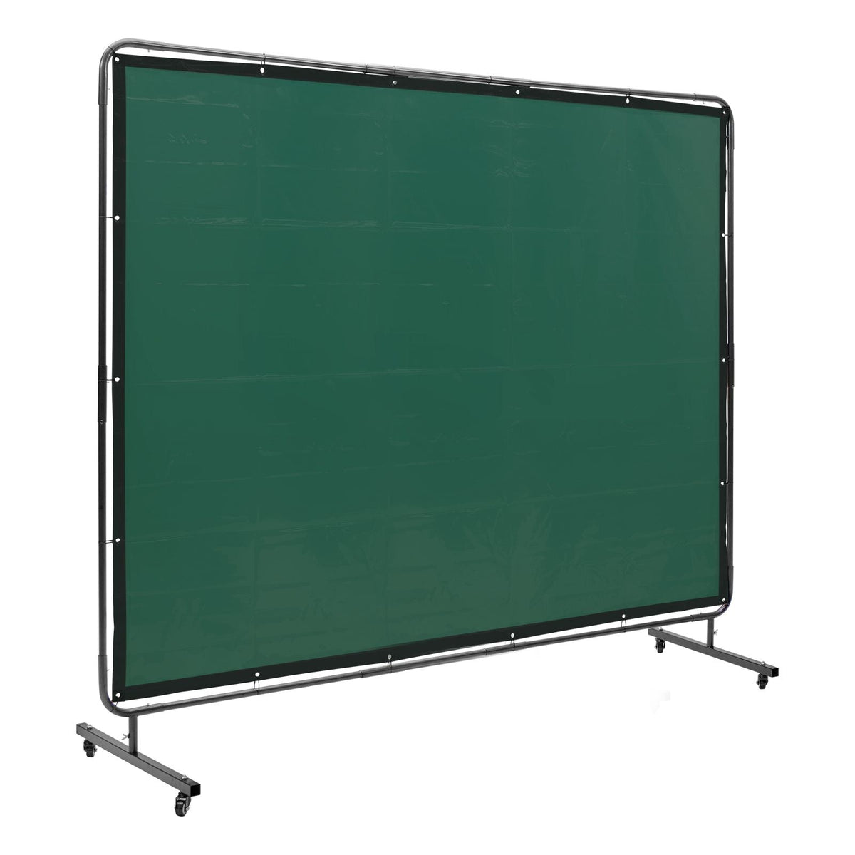 Welding Screen with Frame, 6' x 8' Welding Curtain Screen, Flame-Resistant Vinyl Welding Protection Screen on 4 Swivel Wheels (2 Lockable), Moveable & Professional for Workshop/Industrial, Green