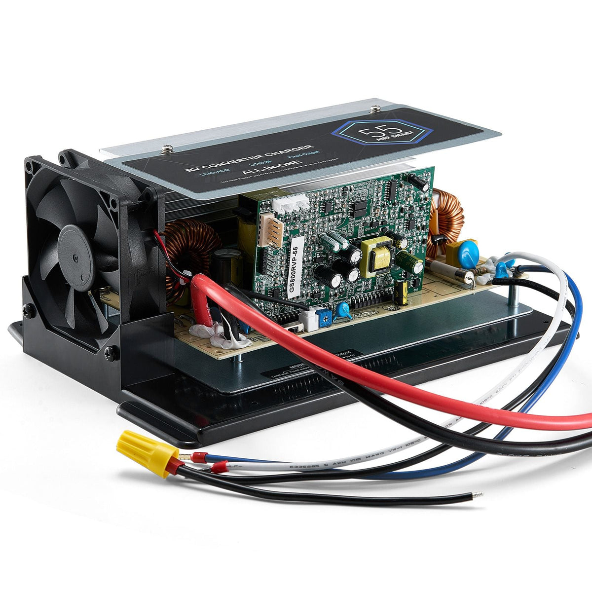 WF-8955-AD-MBA Main Board Assembly, 55 Amp, Three-Stage RV Power Converter Replacement Unit, Compatible with Lithium Lead Acid Battery, Fit for WF-8955, Parallax 7145 & 7145 Series Converters