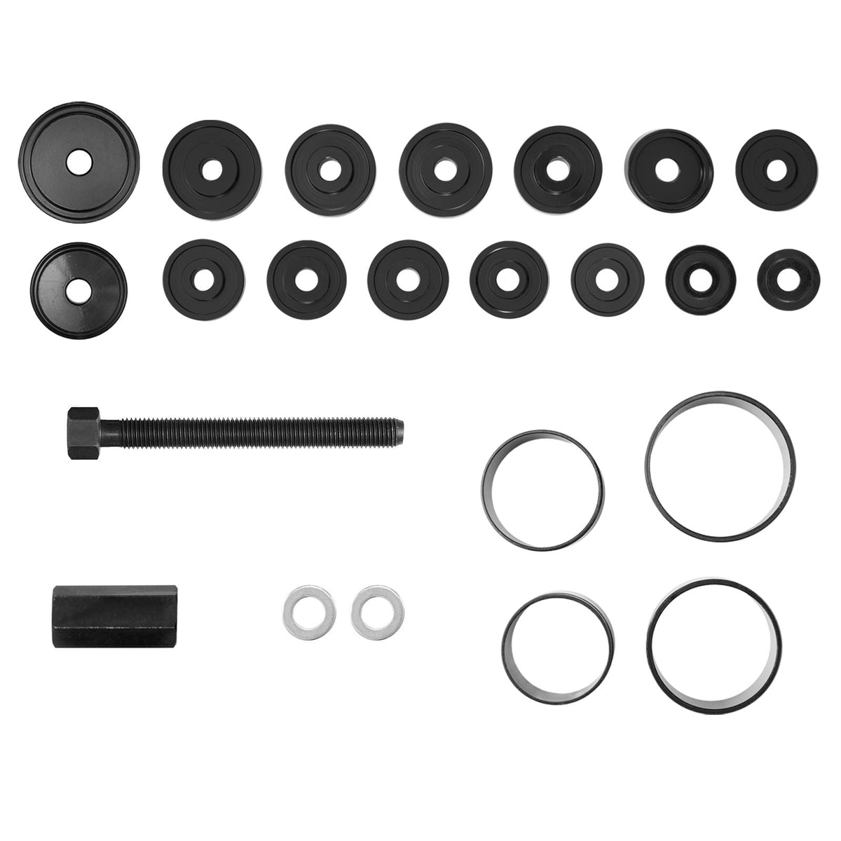 Wheel Bearing Press Kit, 23 PCS FWD Bearing Puller Tools, for Front Wheel Drive Bearing Removal and Installation, Wheel Bearing Tool with Sliding Screw, Bushings, Sleeve Plates, Storage Case