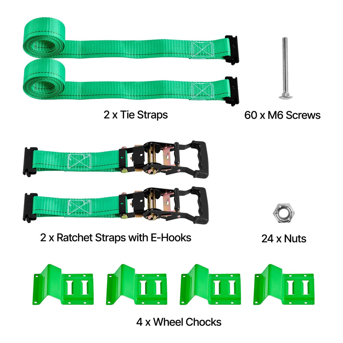 Wheel Chock Tie-Down Kit, Chock-Style Trailer Tie Down Strap, Car Tie Down Kit with Buckle, Break Strength 4380 lbs & Working Load 1460 lbs Motorcycle Tie-Down System for ATVs, UTVs & Trailers