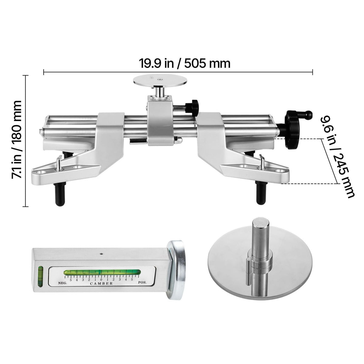 Wheel Clamp & Magnetic Adapter, 1 PCS Aluminum Alloy Wheel Alignment Tool for Precise Camber Gauge, Fits 11-25 Inch Rims, Universal Magnetic Gauge Tire Repair Tool for Car Truck SUV Motorcycle