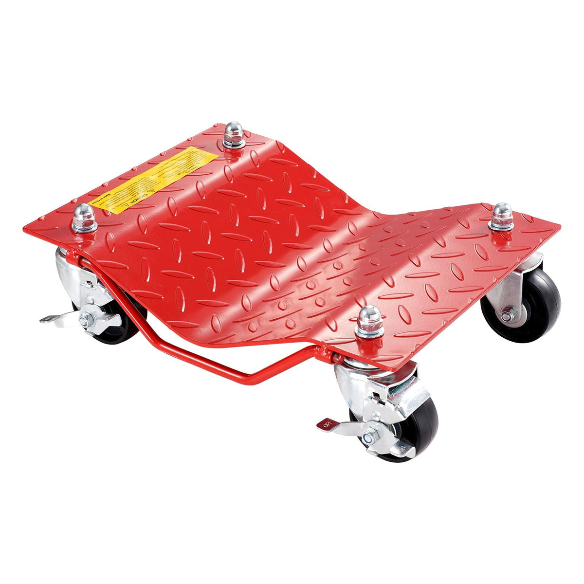 Wheel Dolly, 8000 lbs Capacity Heavy-Duty Steel Car Mover, Wheel Dolly Car Tire Stake Set with Brakes, Vehicle Moving Cart Moving Cars, Trucks, Trailers, Motorcycles, and Boats, Set of 4, Red