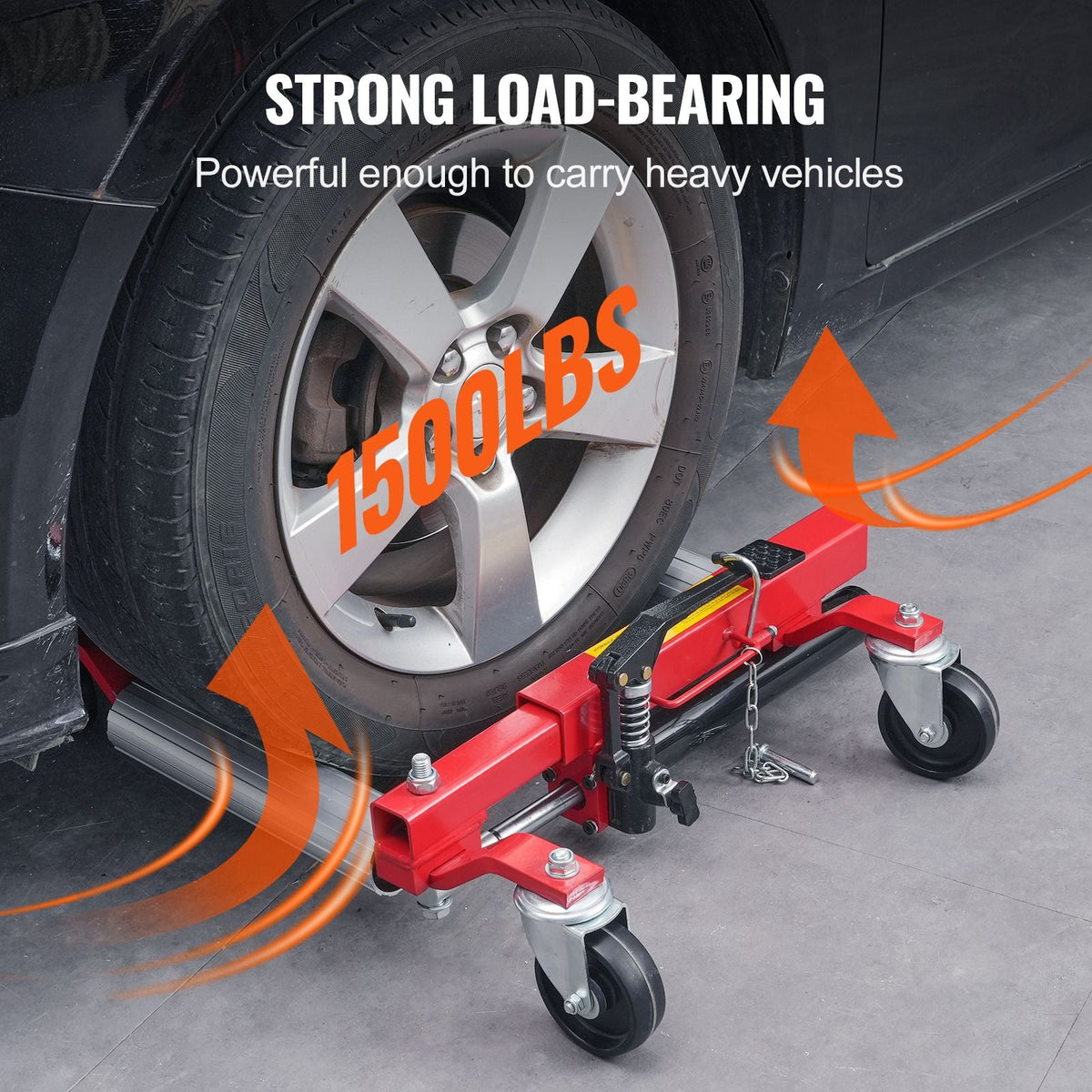 Wheel Dolly, Max Capacity 1500 Lbs Car Dolly, Car Jack Dolly Lifter with 360° Rotatable Wheels, Heavy Duty Vehicle Positioning Hydraulic Tire Jack, for Vehicle Car Auto Repair Moving