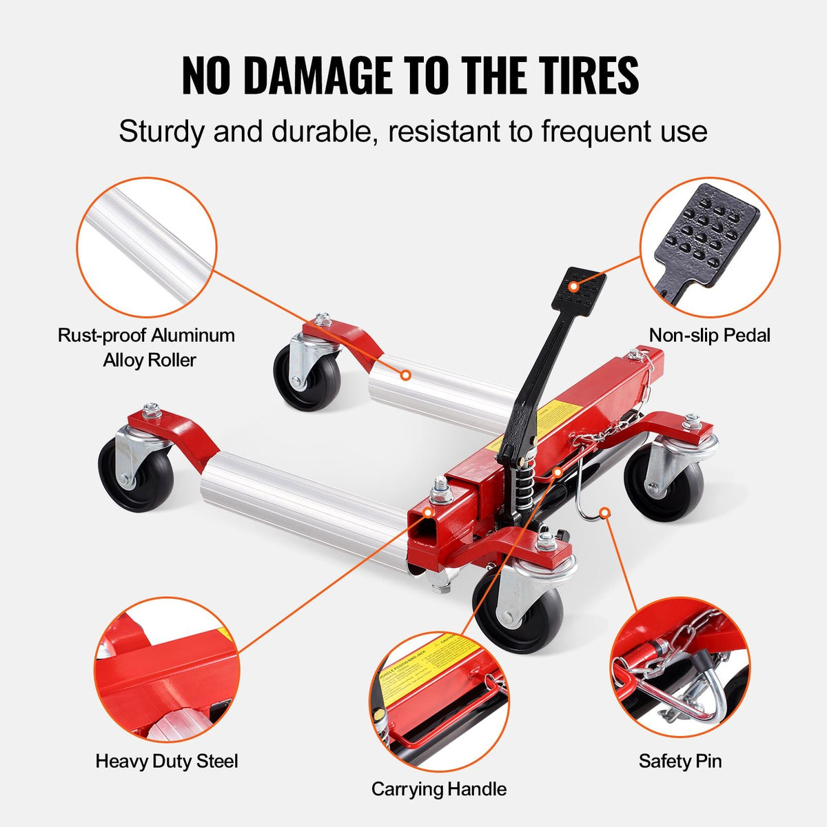 Wheel Dolly, Max Capacity 1500 Lbs Car Dolly, Car Jack Dolly Lifter with 360° Rotatable Wheels, Heavy Duty Vehicle Positioning Hydraulic Tire Jack, for Vehicle Car Auto Repair Moving