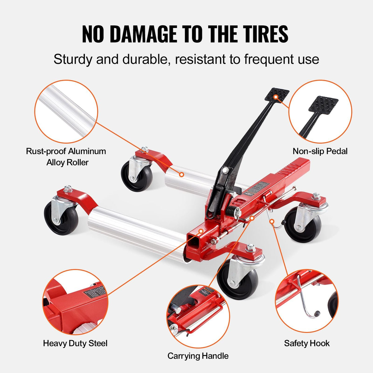 Wheel Dolly, Max Capacity 1500 Lbs Car Dolly, Car Jack Dolly Lifter with 360° Rotatable Wheels, Heavy Duty Vehicle Positioning Ratchet Tire Jack, for Vehicle Car Auto Repair Moving, Set of 4