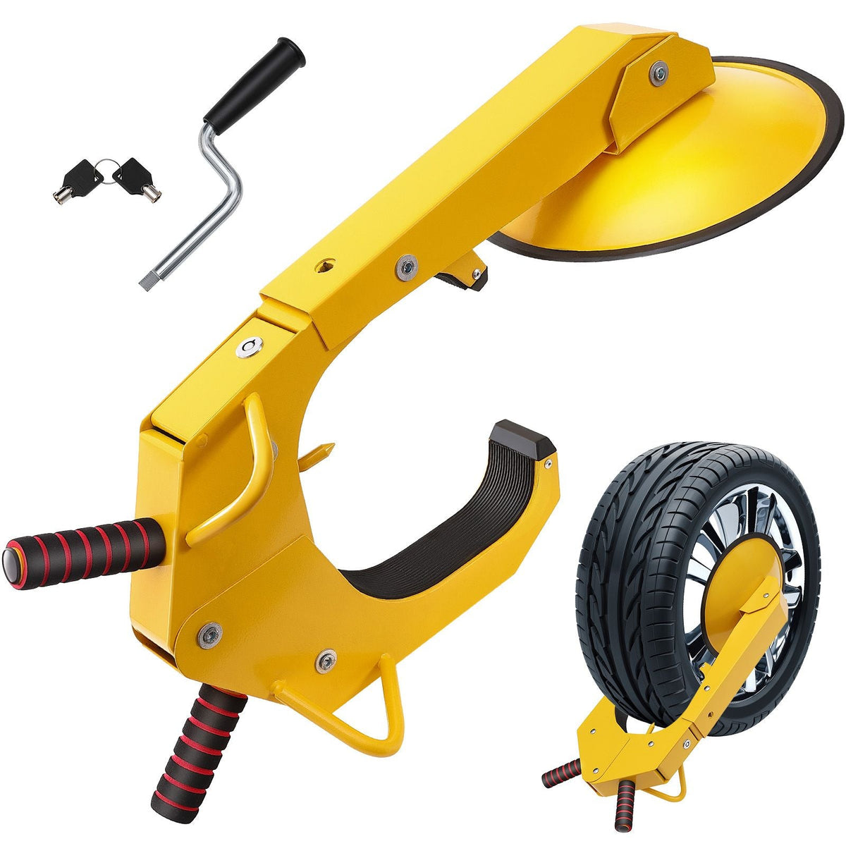 Wheel Lock Clamp, 1 Pack Trailer Wheel Lock, Heavy-Duty Anti Theft Tire Lock, Adjustable Tire Boot Lock Tire Claw, Trailer Wheel Locks for RV Trailers, Cars, Trucks, SUVs
