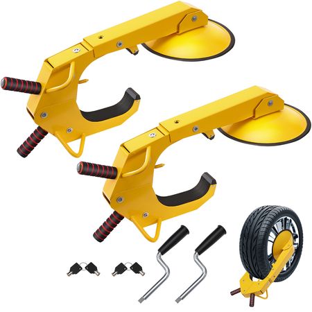 Wheel Lock Clamp, 2-Pack Trailer Wheel Lock, Heavy-Duty Anti Theft Tire Lock, Trailer Wheel Locks for RV Trailers, Cars, Trucks, SUVs