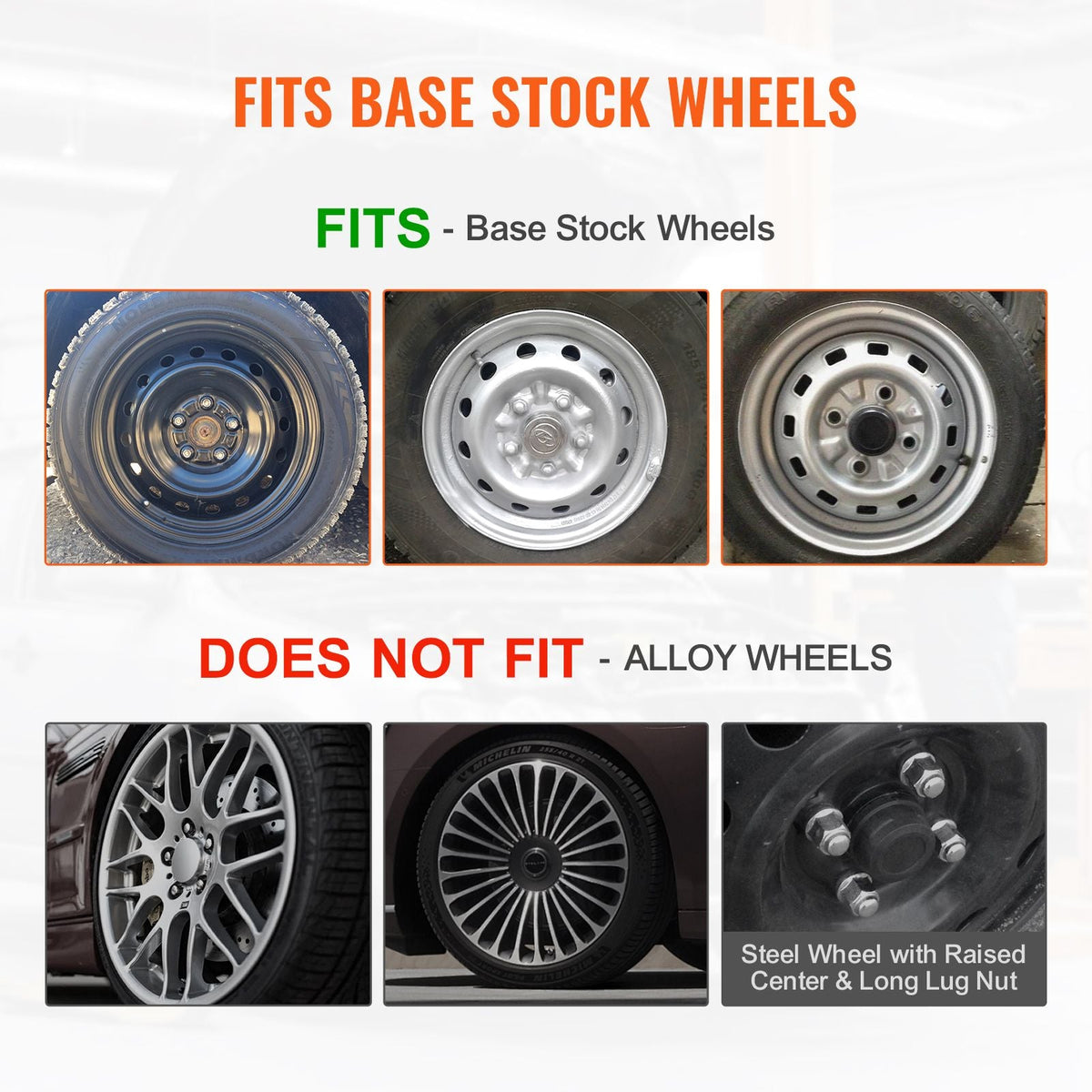 Wheel Rim Cover Hubcaps, 16 in Diameter, Sturdy & Durable Scratch-Resistant Hubcap with Snap & Valve Nozzle Hole, ABS & PC Hubcap with High Rigidity & Less Wind Drag, Fits for All Weather Use