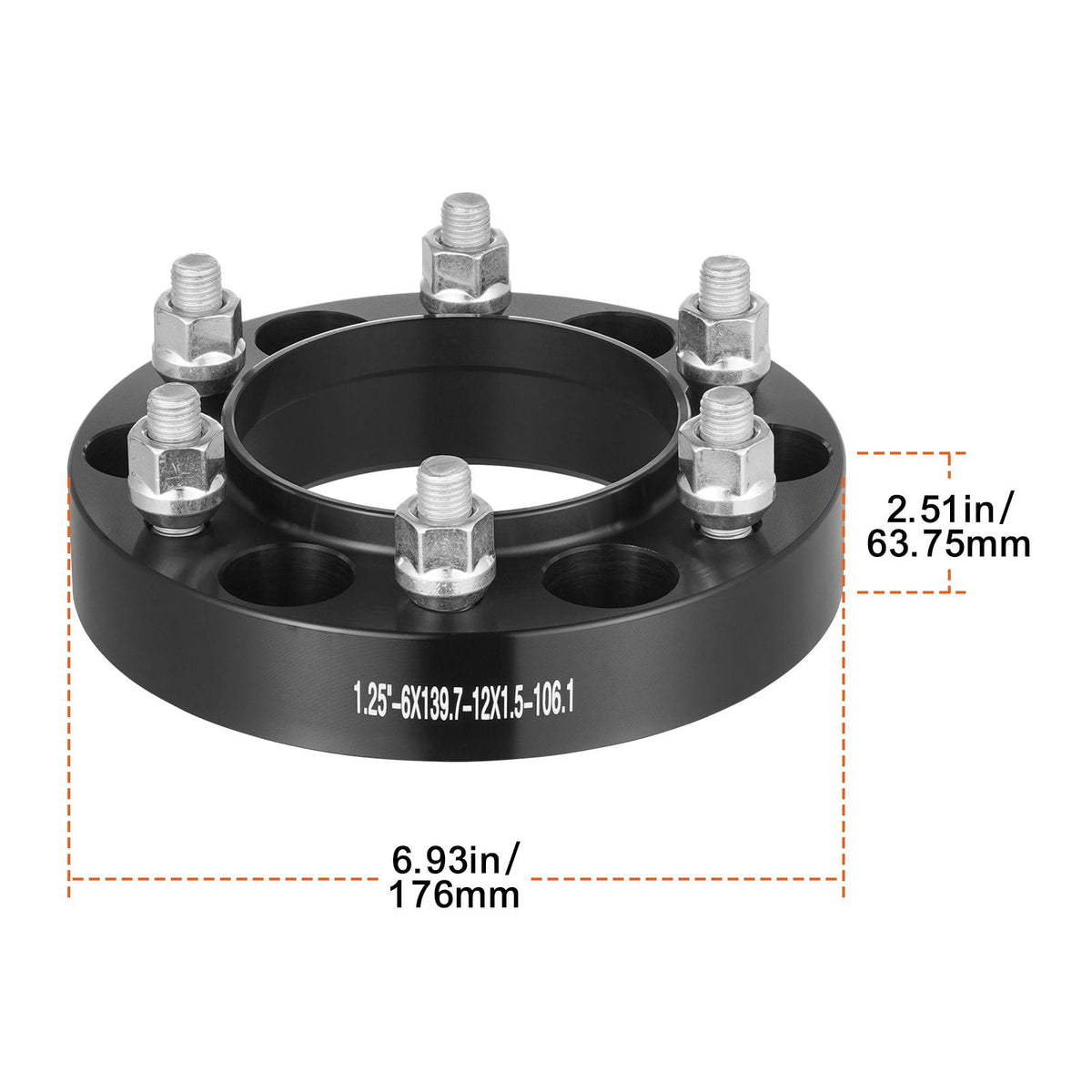 Wheel Spacers, 1.25" 6"x5" Wheel Adapters, 6 Lug Forged Spacer, 106.1 mm Bore Hubcentric M12 x1.5 Studs Spacers, Fit for 1979-2023 Toyota and Lexus, 4 PCS Blue