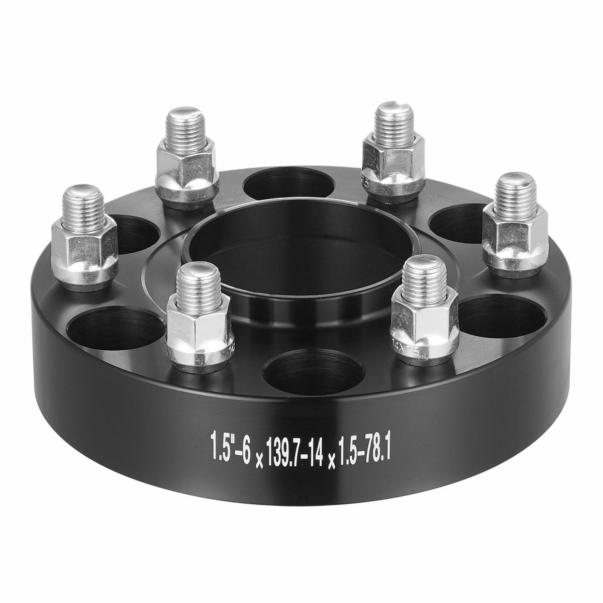Wheel Spacers, 1.5" 6"x5" Wheel Adapters, 6 Lug Forged Spacer, 78.1 mm Bore Hubcentric M14 x1.5 Studs Spacers, Fit for 1995-2023 Chevrolet, GMC, and Cadillac, 4 PCS Black