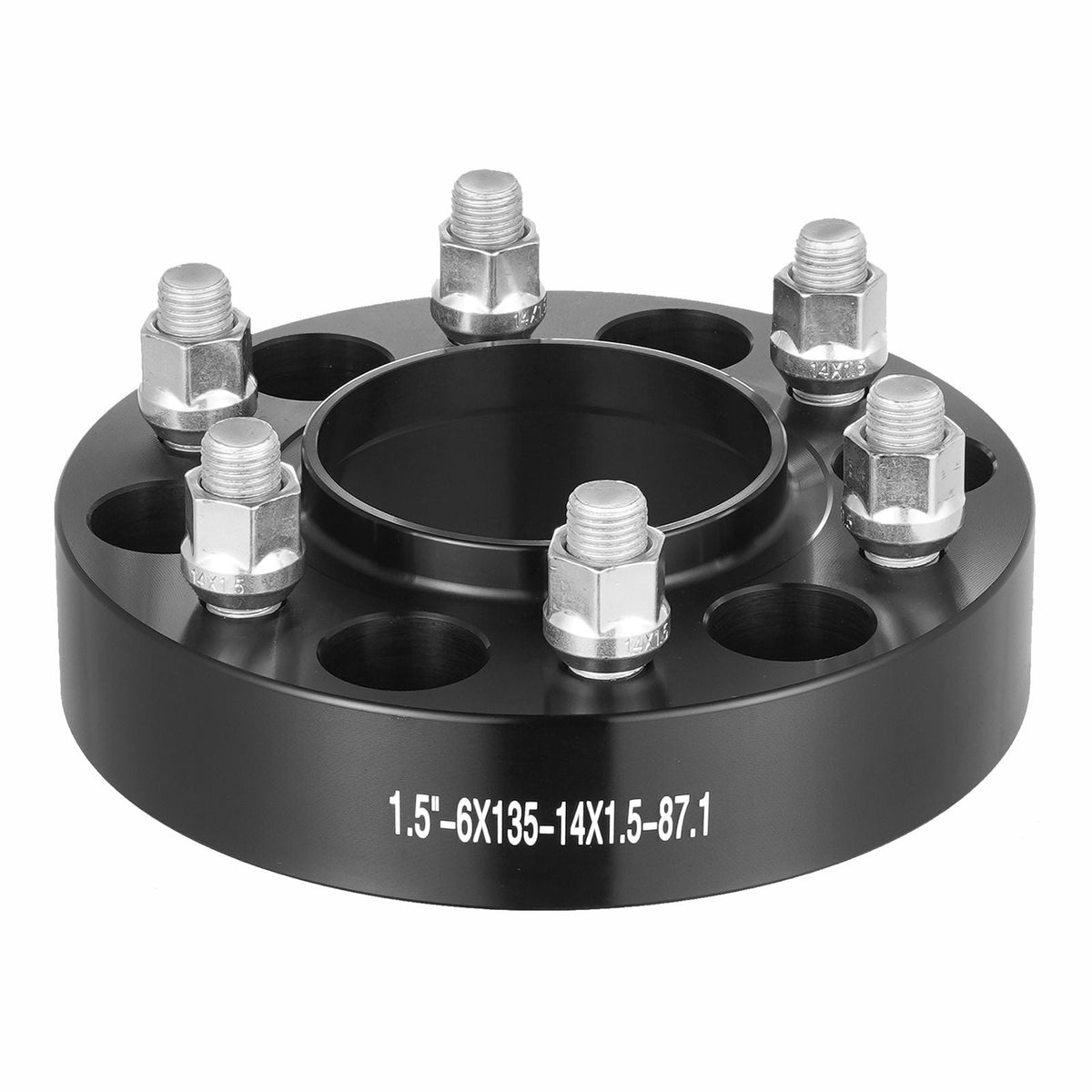 Wheel Spacers, 1.5" 6"x5.3" Wheel Adapters, 6 Lug Forged Spacer, 87.1 mm Bore Hubcentric M14 x1.5 Studs Spacers, Fit for Ford F150, Expedition, Lobo, Navigator, 4 PCS Black