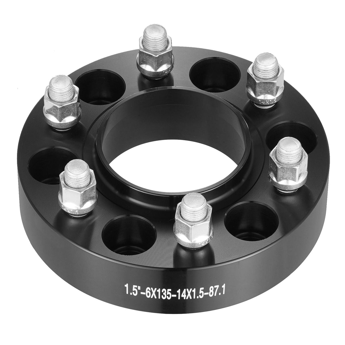 Wheel Spacers, 1.5" 6"x5.3" Wheel Adapters, 6 Lug Forged Spacer, 87.1 mm Bore Hubcentric M14 x1.5 Studs Spacers, Fit for Ford F150, Expedition, Lobo, Navigator, 4 PCS Black