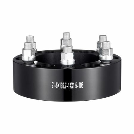 Wheel Spacers, 2" 6"x5.5" Wheel Adapters, 6 Lug Forged Spacer, 108 mm Bore Hubcentric M14 x1.5 Studs Spacers, Fit for 1988-2023 Chevrolet, GMC, and Cadillac, 4 PCS Black