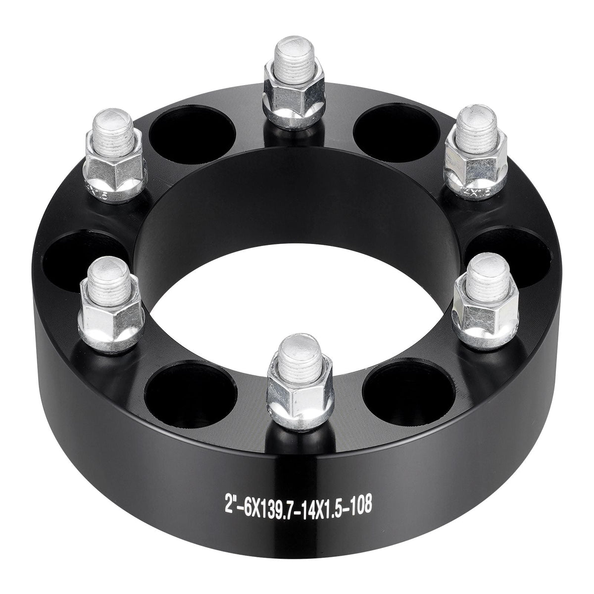 Wheel Spacers, 2" 6"x5.5" Wheel Adapters, 6 Lug Forged Spacer, 108 mm Bore Hubcentric M14 x1.5 Studs Spacers, Fit for 1988-2023 Chevrolet, GMC, and Cadillac, 4 PCS Black