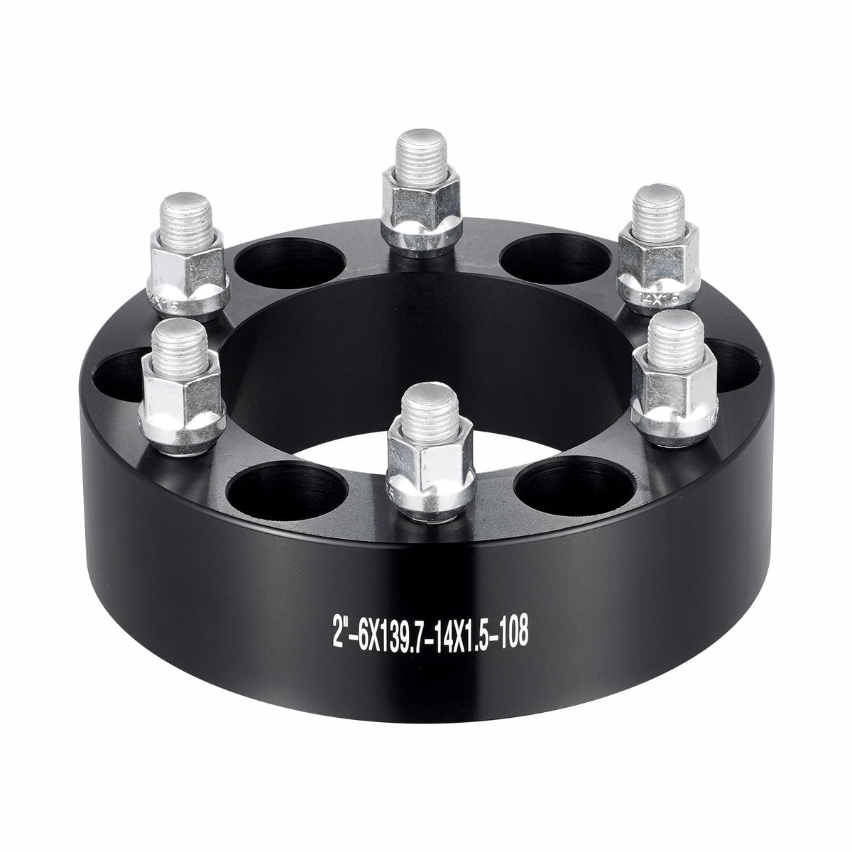 Wheel Spacers, 2" 6"x5.5" Wheel Adapters, 6 Lug Forged Spacer, 108 mm Bore Hubcentric M14 x1.5 Studs Spacers, Fit for 1988-2023 Chevrolet, GMC, and Cadillac, 4 PCS Black