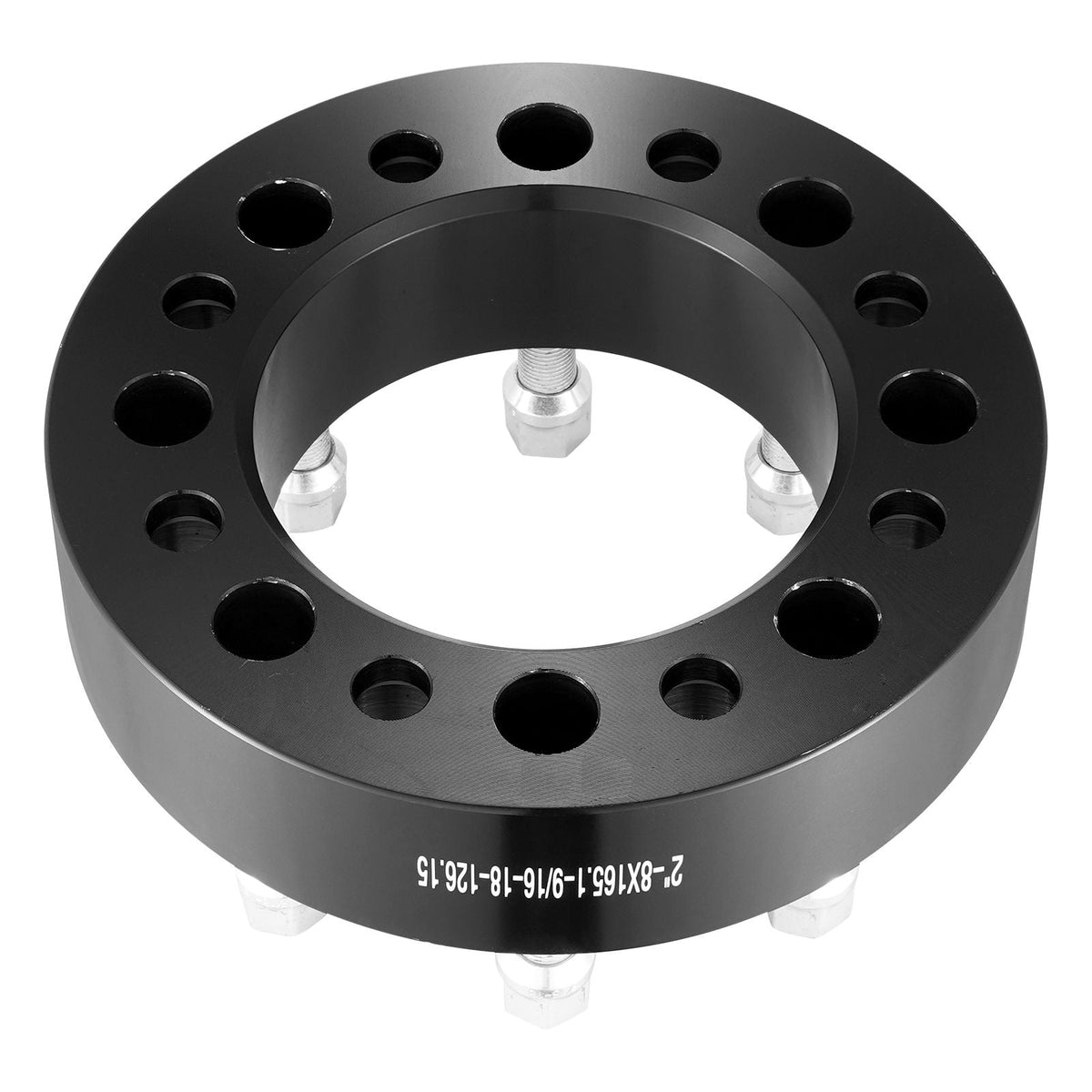Wheel Spacers, 2" 8"x6.5" Wheel Adapters, 8 Lug Forged Spacer, 126 mm Bore Hubcentric 9/16"-18 Studs Spacers, Fit for Dodge Ram 2500, Ram 3500 and Ford F250, F350, 2 PCS Black