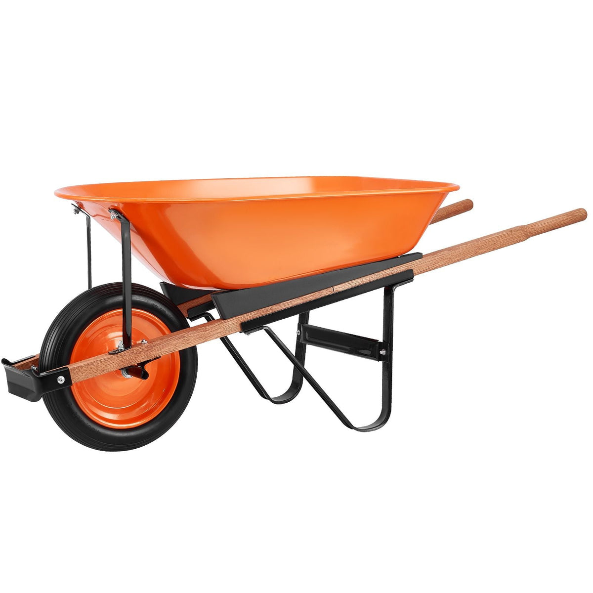 Wheelbarrow Cart, 5 Cu. Ft. Load & 330 lbs Capacity, One Wheel Garden Dump Cart, Garden Wagon with Metal Handle & 16" Wide Track Wheels, Easy Loading Utility Yard Cart & Wagons for Lawn Farm