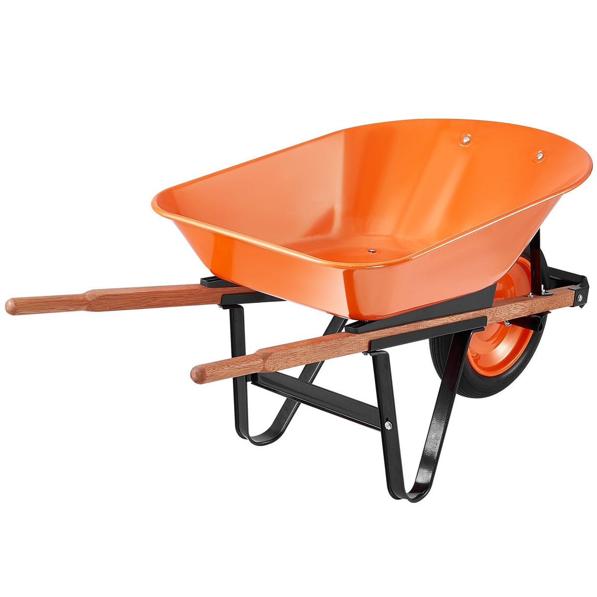 Wheelbarrow Cart, 5 Cu. Ft. Load & 330 lbs Capacity, One Wheel Garden Dump Cart, Garden Wagon with Metal Handle & 16" Wide Track Wheels, Easy Loading Utility Yard Cart & Wagons for Lawn Farm