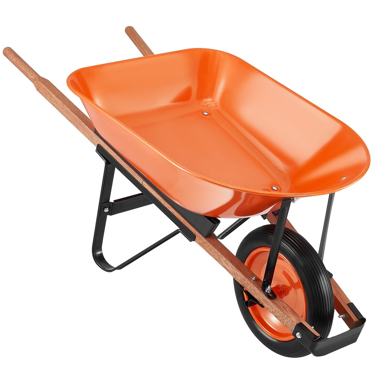 Wheelbarrow Cart, 5 Cu. Ft. Load & 330 lbs Capacity, One Wheel Garden Dump Cart, Garden Wagon with Metal Handle & 16" Wide Track Wheels, Easy Loading Utility Yard Cart & Wagons for Lawn Farm