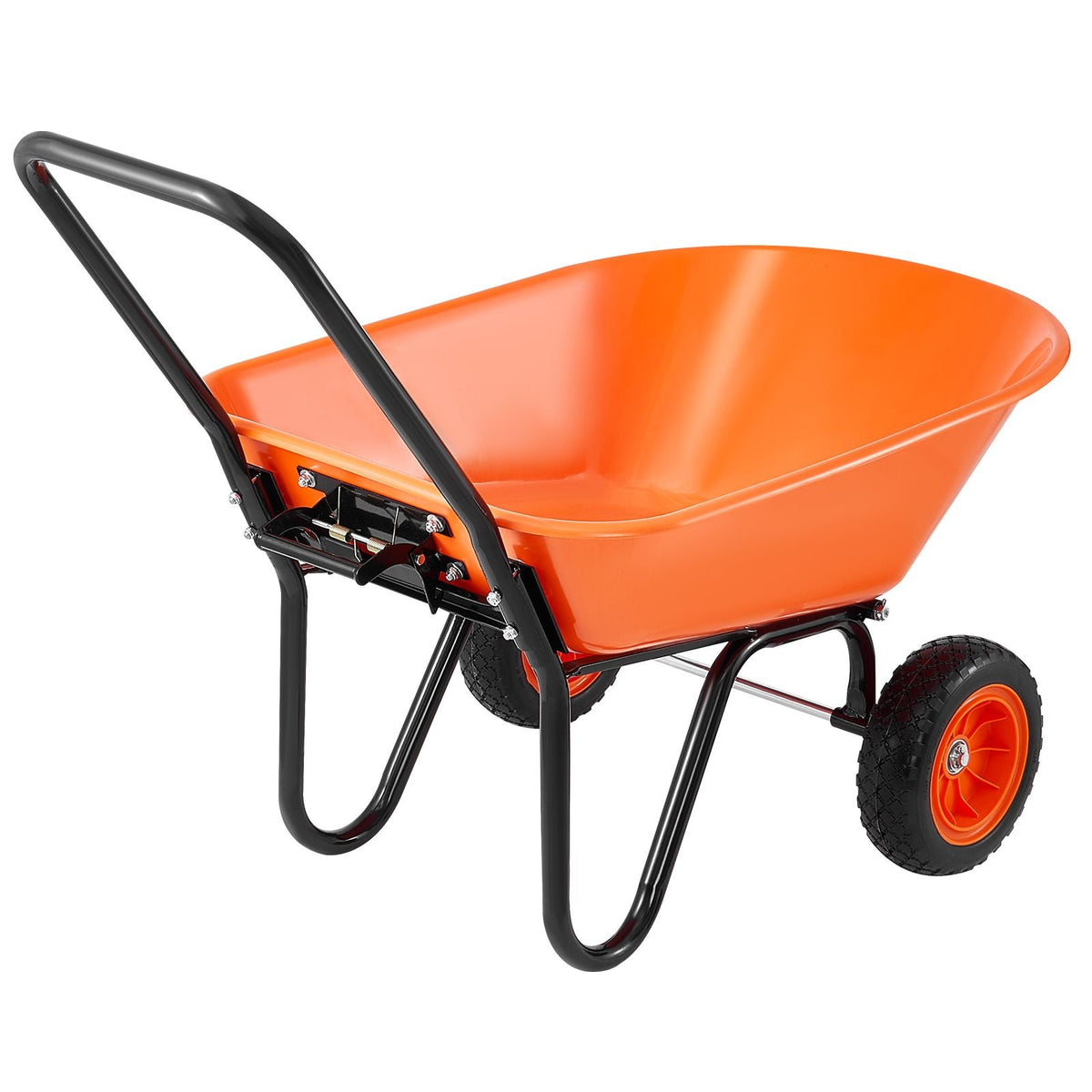 Wheelbarrow Cart, 5 Cu. Ft. Load & 397 lbs Capacity, 2 Wheels Garden Dump Cart, Garden Wagon with Handle & 10" Wide Track Wheels, Easy Loading Utility Yard Cart & Wagons for Outdoor Lawn Yard