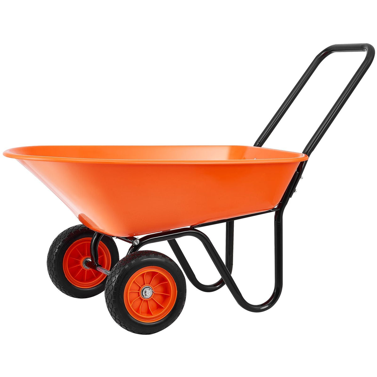 Wheelbarrow Cart, 5 Cu. Ft. Load & 397 lbs Capacity, 2 Wheels Garden Dump Cart, Garden Wagon with Handle & 10" Wide Track Wheels, Easy Loading Utility Yard Cart & Wagons for Outdoor Lawn Yard
