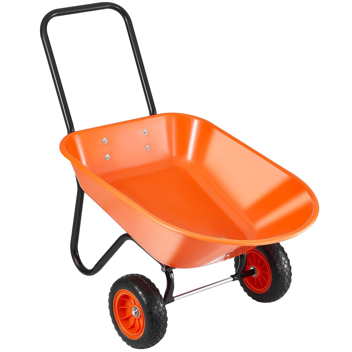 Wheelbarrow Cart, 5 Cu. Ft. Load & 397 lbs Capacity, 2 Wheels Garden Dump Cart, Garden Wagon with Handle & 10" Wide Track Wheels, Easy Loading Utility Yard Cart & Wagons for Outdoor Lawn Yard