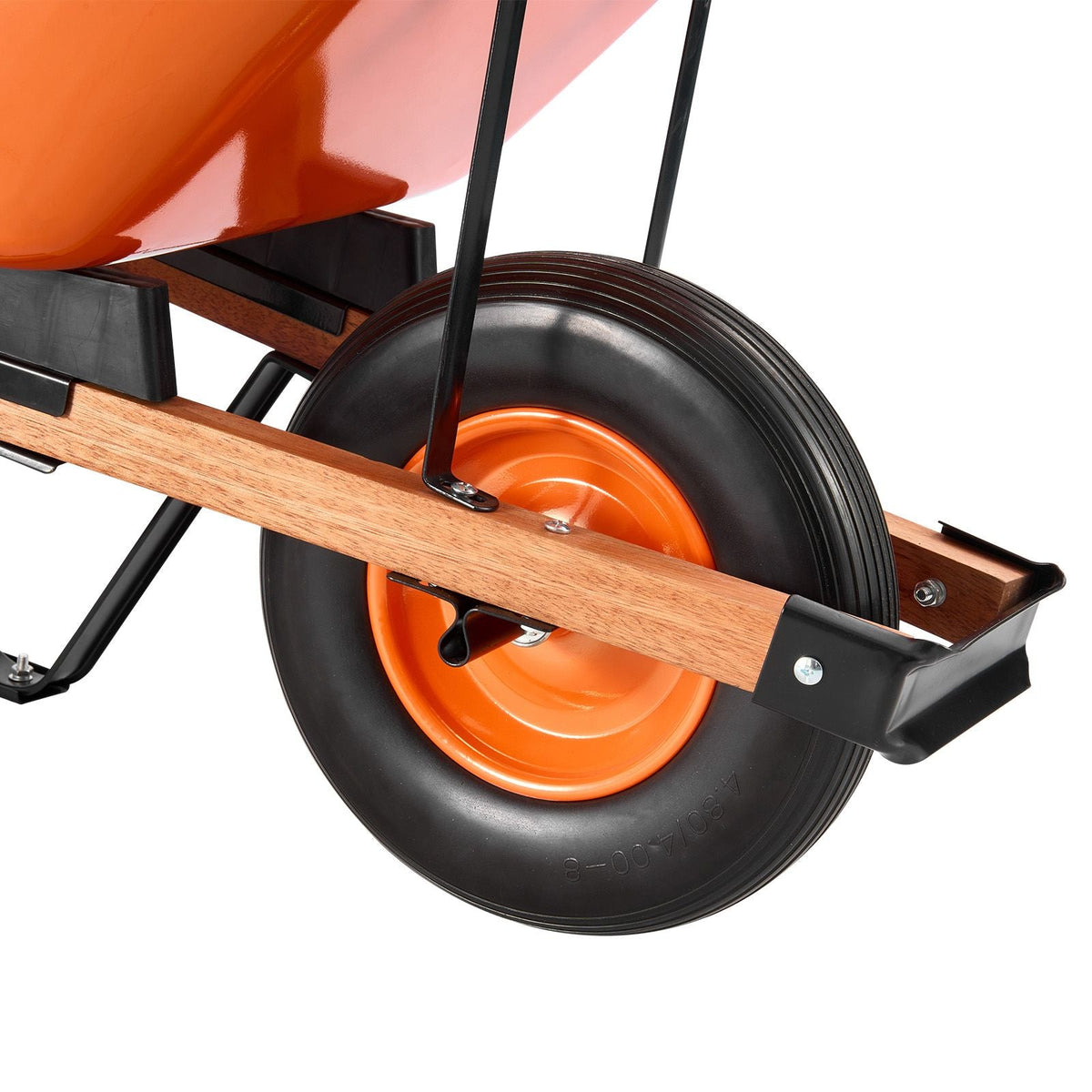Wheelbarrow Cart, 6 Cu. Ft. Load & 330 lbs Capacity, One Wheel Garden Dump Cart Wheel Barrow with Metal Handle & 16" Wide Track Wheels, Easy Loading Utility Yard Cart & Wagons for Lawn Farm