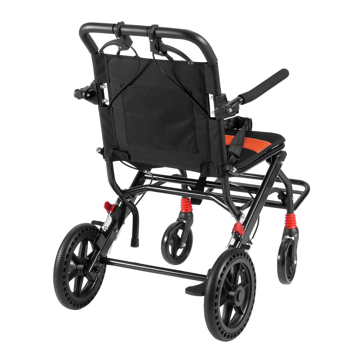 Wheelchair, Aluminum Alloy Ultra-Lightweight Transport Chair for Adults, Foldable Wheelchair with Flip-Back Desk-Length Arms, Self-locking Brake, 18-Inch Wide Seat, 220lbs Weight Capacity
