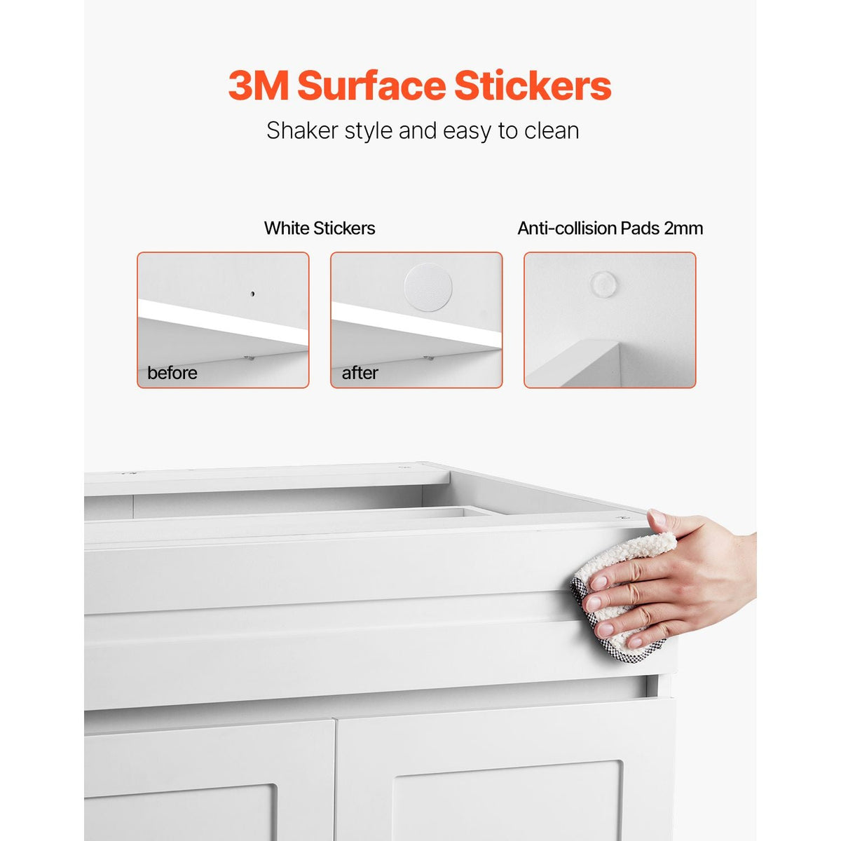 White Shaker Base Cabinet with Drawer, 36-Inch Unassembled Drawer Base Cabinet, 36" W x 24" D x 34.5" H Ready to Assemble Cabinet with Soft-Close Doors and Adjustable Shelf, for Home Office