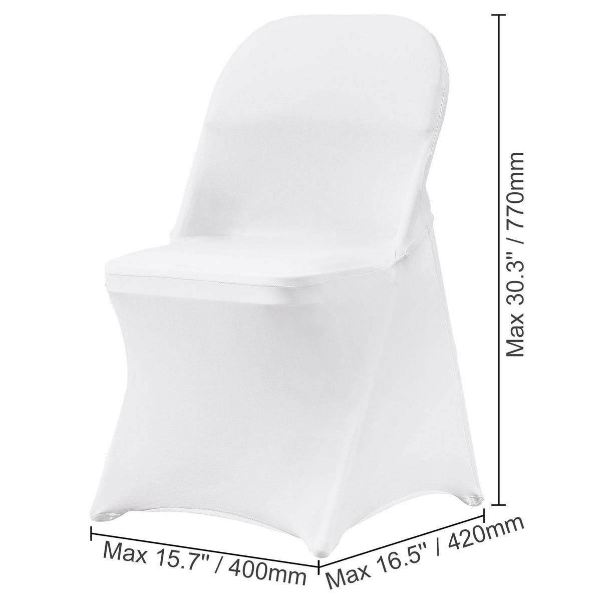 White Stretch Spandex Chair Covers - 30 PCS, Folding Kitchen Chairs Cover, Universal Washable Slipcovers Protector, Removable Chair Seat Covers, for Wedding Party Dining Room Banquet Event