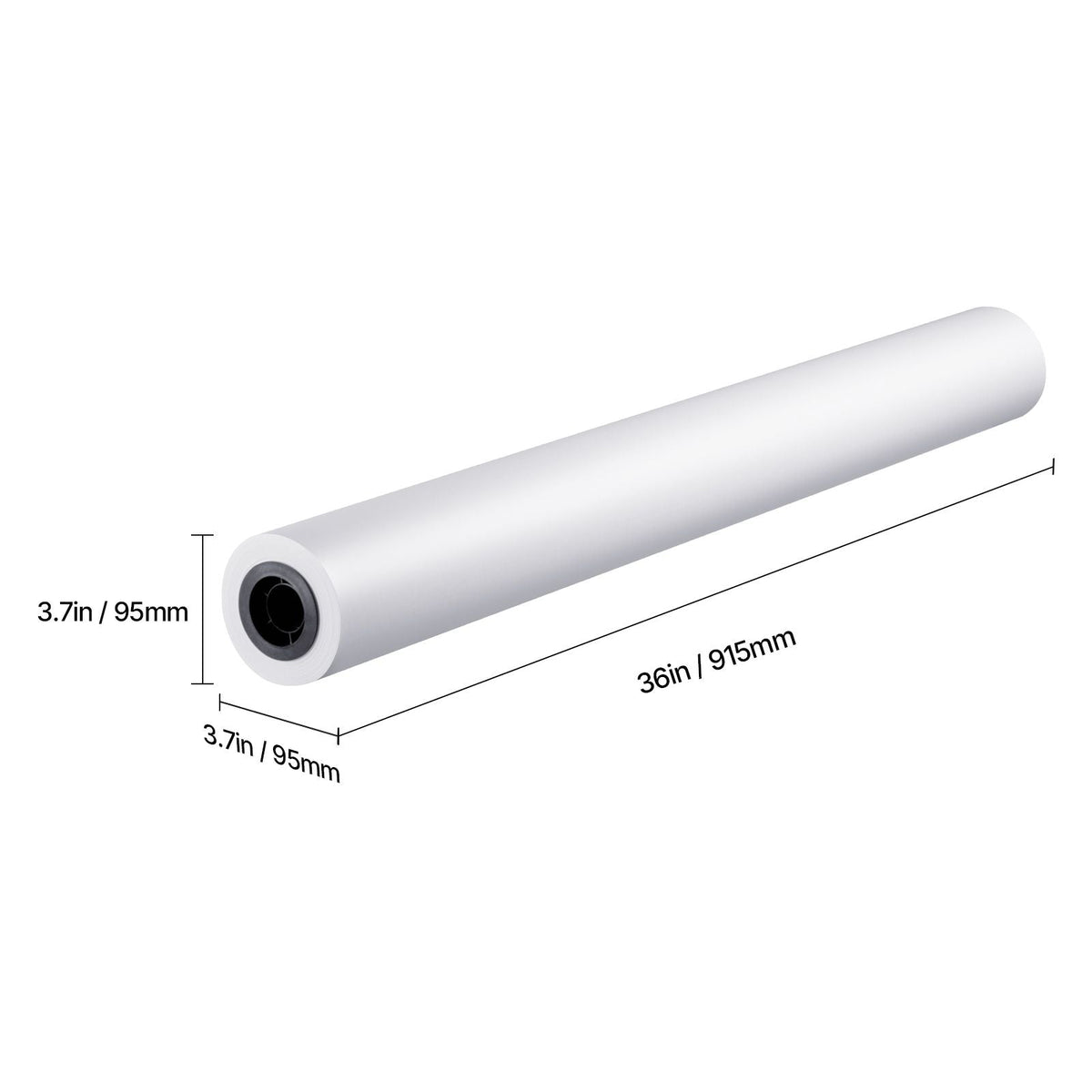 Wide Format Paper, 36 in x 150 ft Plotter Paper, 4 Rolls CAD Bond Rolls with 2 in Core, 20 LB Bond Paper Rolls, Idea for CAD Drawings, Engineering Plans, GIS Maps & Architectural Designs
