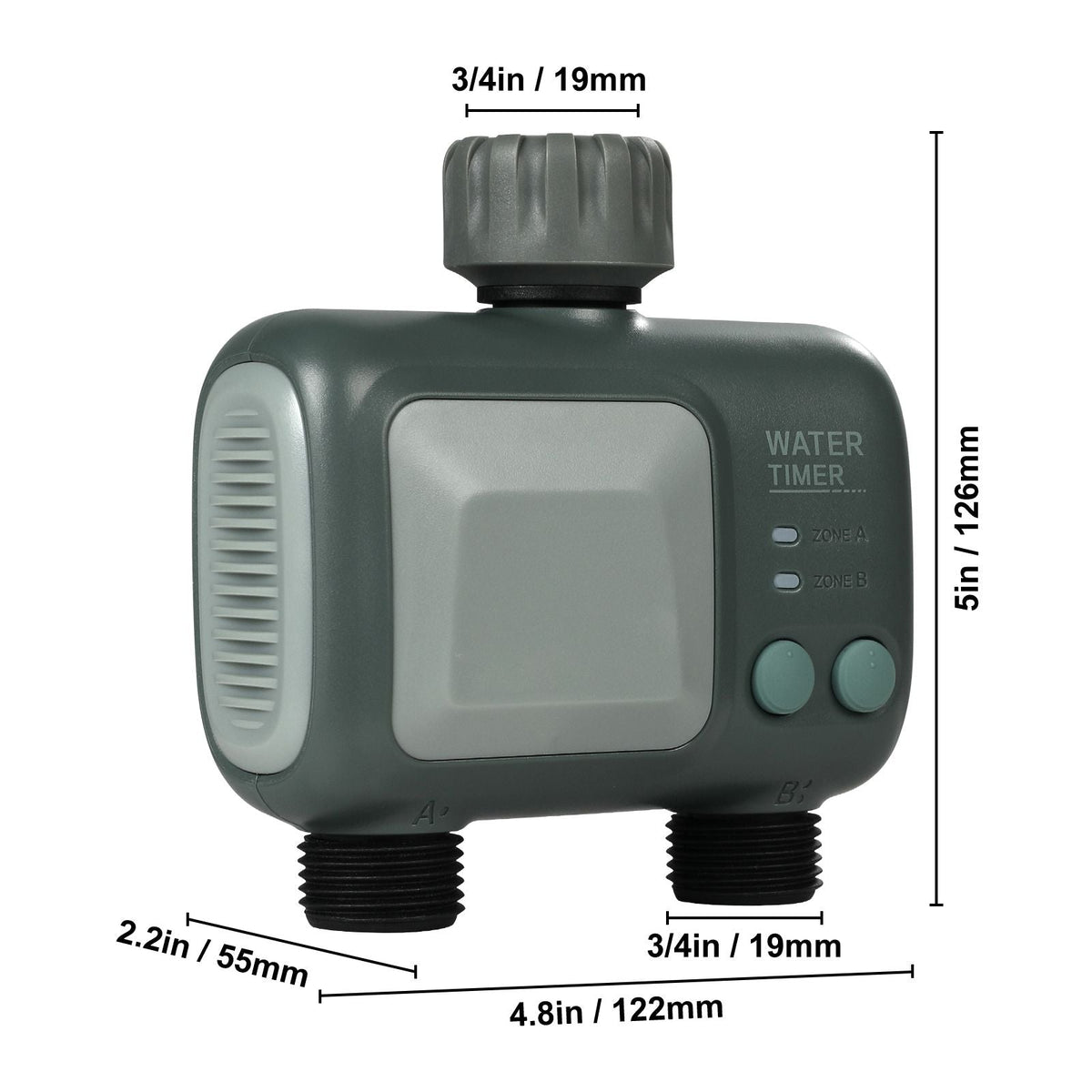 WiFi Sprinkler Timer, 2 Outlets, Smart Hose Faucet Water Timer with Brass Inlet, APP Control via 2.4Ghz WiFi or Bluetooth, Voice Control with Alexa and Google Assistant, IPX6 for Yard Watering