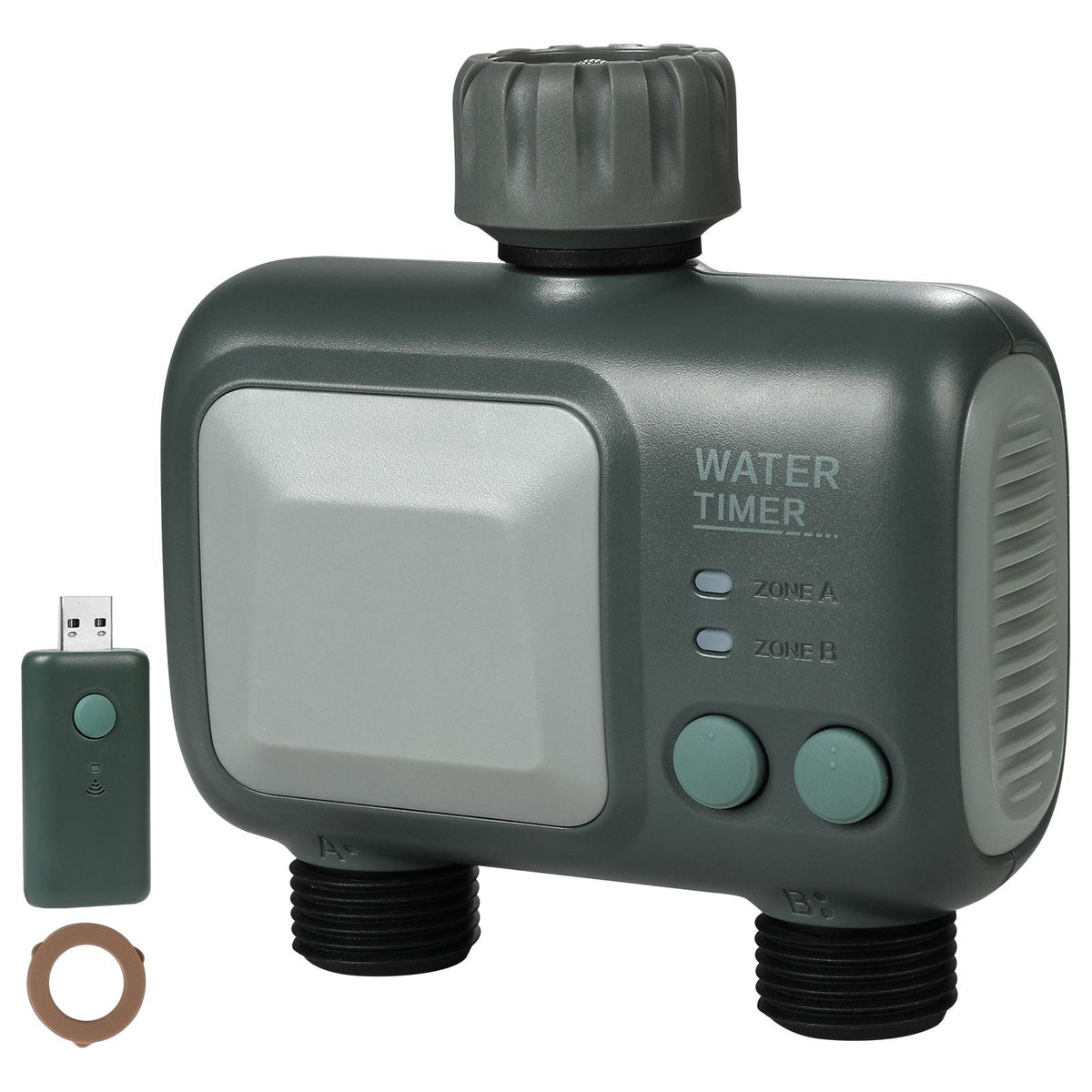 WiFi Sprinkler Timer, 2 Outlets, Smart Hose Faucet Water Timer with Brass Inlet, APP Control via 2.4Ghz WiFi or Bluetooth, Voice Control with Alexa and Google Assistant, IPX6 for Yard Watering