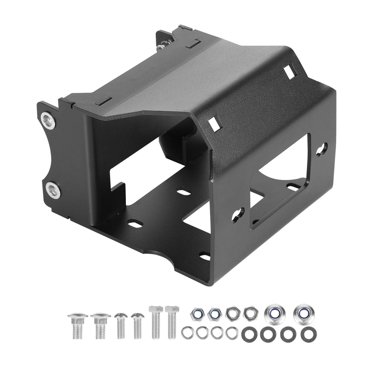 Winch Mount, Winch Capacity of 2000-3600 lbs, Trailer Hitch Winch Mount for Select Polaris Sportsman Models (2009 and Newer), 2 Mounting Hole Design, Powder Coated Steel, Fit for Desert Rescue