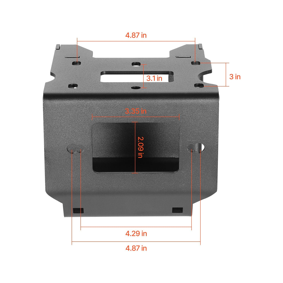 Winch Mount, Winch Capacity of 2000-3600 lbs, Trailer Hitch Winch Mount for Select Polaris Sportsman Models (2009 and Newer), 2 Mounting Hole Design, Powder Coated Steel, Fit for Desert Rescue