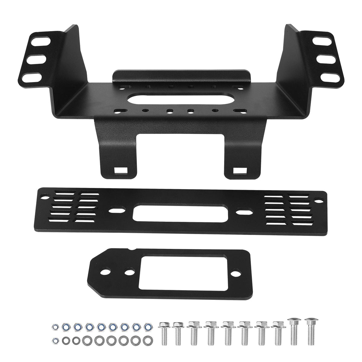 Winch Mount, Winch Capacity of 907-1633 kg, Trailer Hitch Winch Mount for Select Polaris Ranger Models (2010-2021), 3 Mounting Hole Design, Powder Coated Steel, Fit for Muddy Road Rescue