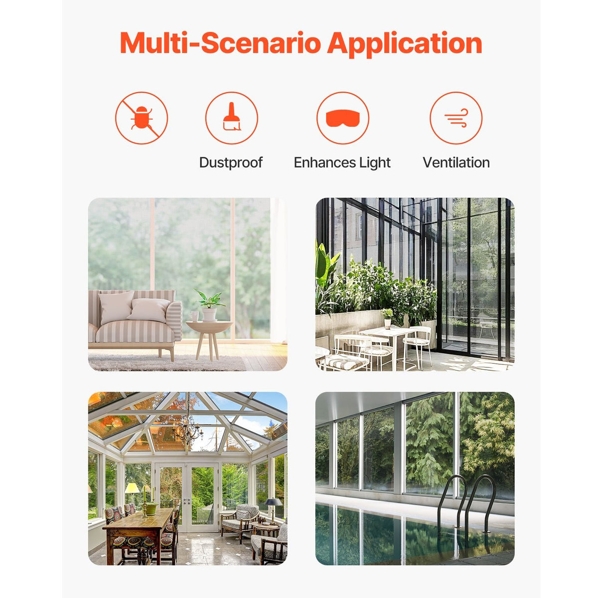Window Screen Replacement, 100 ft × 48 in Window Screen Mesh, DIY Adjustable Fiberglass Screen Mesh - Durable, Washable & Easy to Install, Window Screen Repair Kit for Patio Porch Door Windows