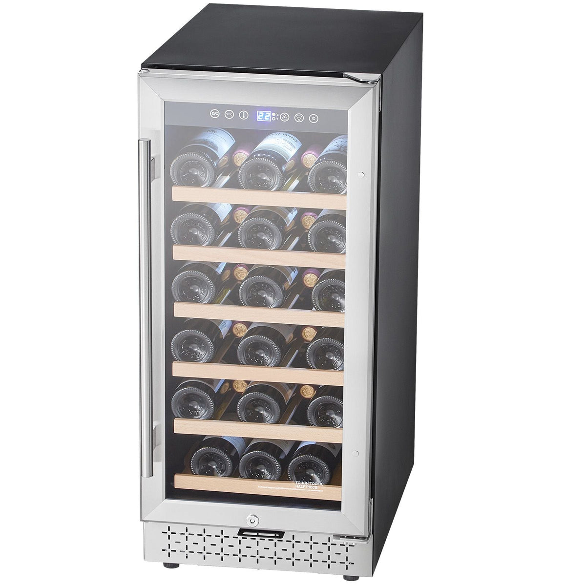 Wine Cooler, 28 Bottle Wine Fridge, Mini Wine Cooler Refrigerator with Glass Door, Adjustable Shelves, Digital Temperature Control, Built-in & Freestanding Cooler Fridge for Home, Office, Bar