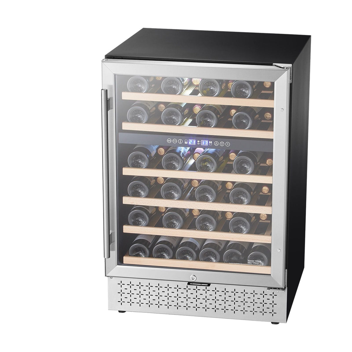 Wine Cooler, 46 Bottle Dual Zone Wine Fridge, Built-in & Freestanding Fridge with Glass Door, Adjustable Shelves, Digital Temperature Control, Wine Cooler Refrigerator for Home, Office, Bar