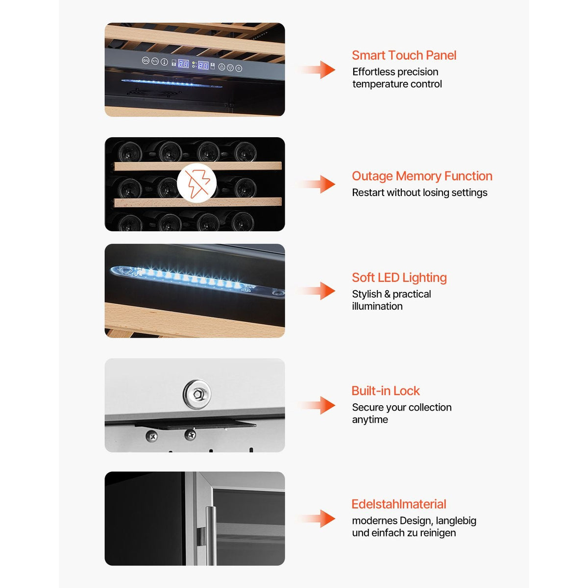 Wine Cooler, 46 Bottle Dual Zone Wine Fridge, Built-in & Freestanding Fridge with Glass Door, Adjustable Shelves, Digital Temperature Control, Wine Cooler Refrigerator for Home, Office, Bar