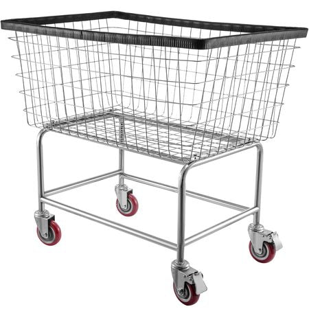Wire Laundry Cart, 4.5 Bushel Wire Laundry Basket with Wheels, 35\'\'x15.7\'\'x22\'\' Commercial Wire Laundry Basket Cart, Steel Frame with Chrome Finish, 5\'\' Casters, Wire Basket Cart for Lau