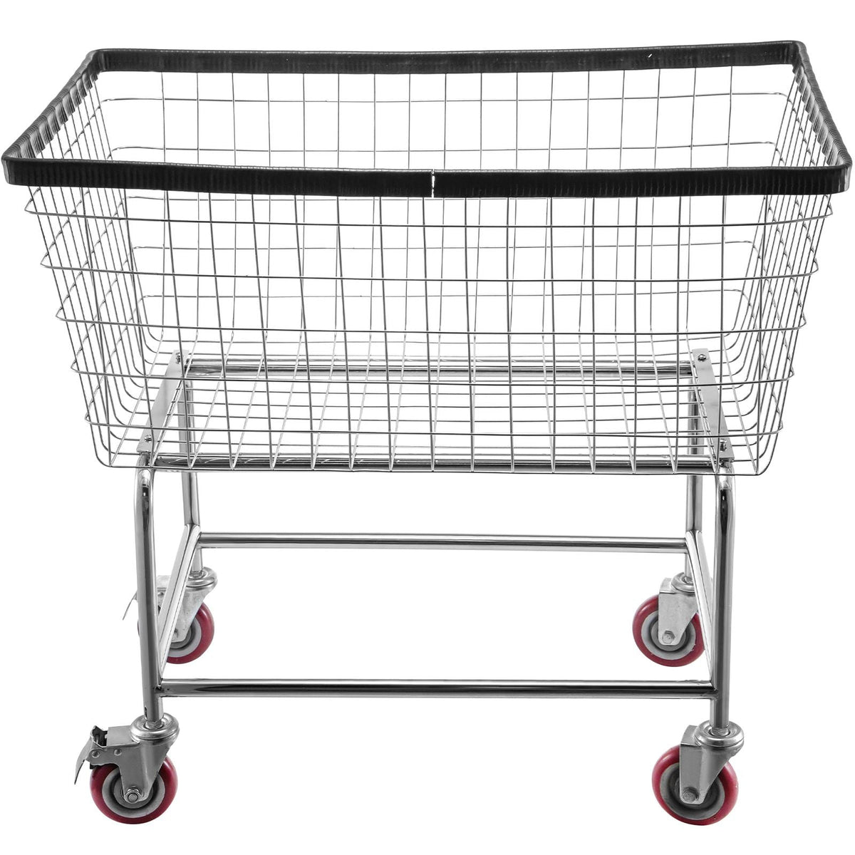 Wire Laundry Cart, 4.5 Bushel Wire Laundry Basket with Wheels, 35\'\'x15.7\'\'x22\'\' Commercial Wire Laundry Basket Cart, Steel Frame with Chrome Finish, 5\'\' Casters, Wire Basket Cart for Lau