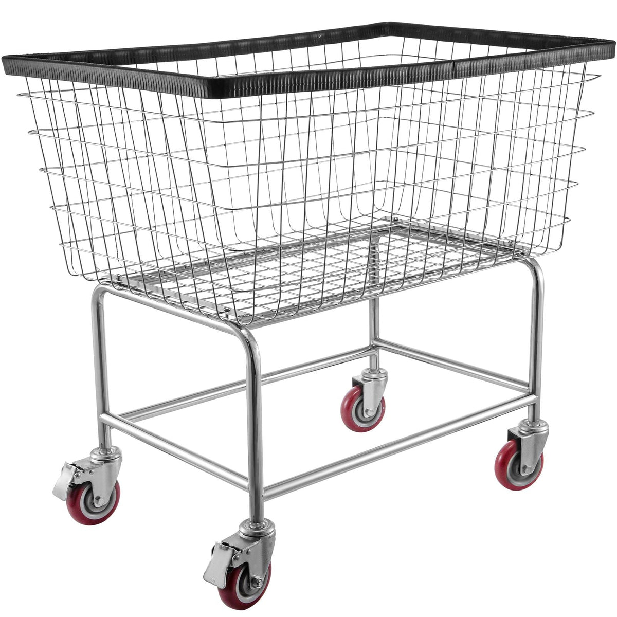 Wire Laundry Cart, 4.5 Bushel Wire Laundry Basket with Wheels, 35\'\'x15.7\'\'x22\'\' Commercial Wire Laundry Basket Cart, Steel Frame with Chrome Finish, 5\'\' Casters, Wire Basket Cart for Lau