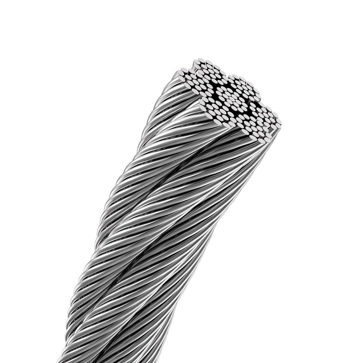 Wire Rope, 1/4" 250 ft Zinc Galvanized Carbon Steel Cable with Gloves, 7000 lbs Breaking Strength, 7 x 19 Strands Construction Marine Aircraft Grade for Handrail Stair Decking Fence Outdoors